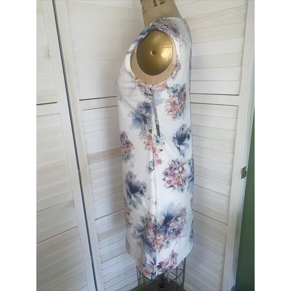 New W/ Tag TIANA B. Stretch A Line Floral SCOOP NECK Tank DRESS Size 6 USA - Picture 7 of 7